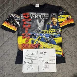 VINTAGE Chase Dale Earnhardt Shirt Large Black AOP Nascar Evolution of the Man